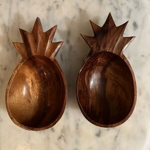 Vintage monkey pod pineapple bowl set